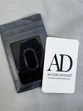 Access Denied Wallet Gray Unisex Slim Credit Card Holder RFID Security Gift